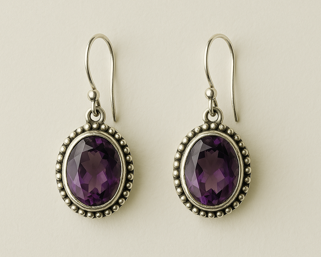 Boucle d'oreille Amethyste en Argent 925 KAARA