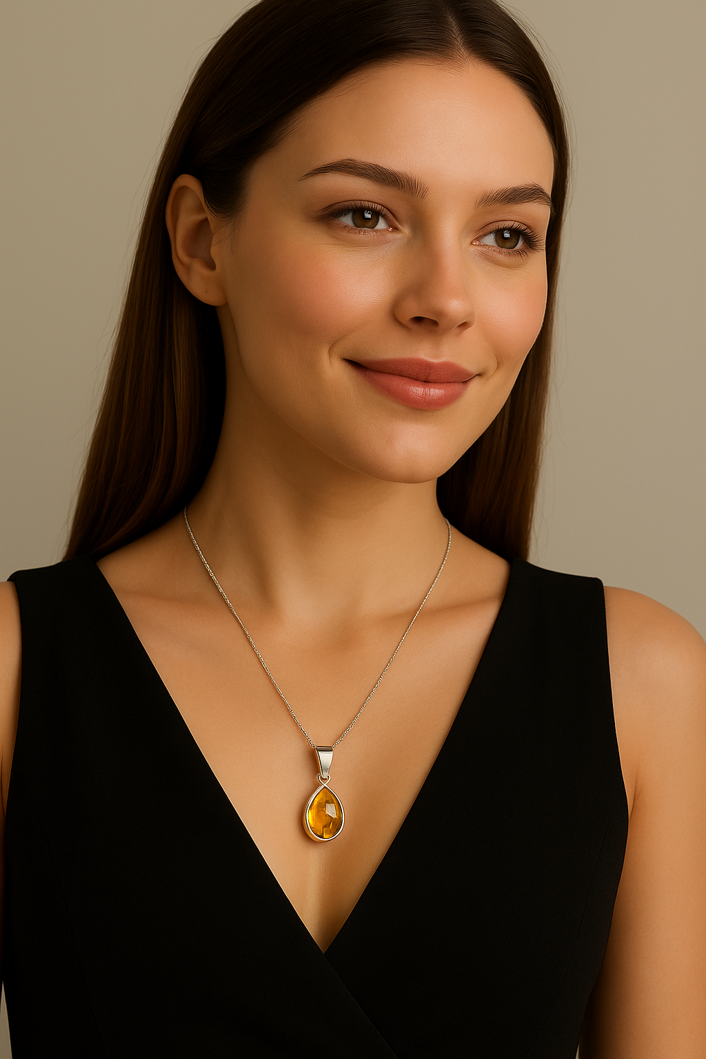 Pendentif Citrine en Argent 925 KAARA