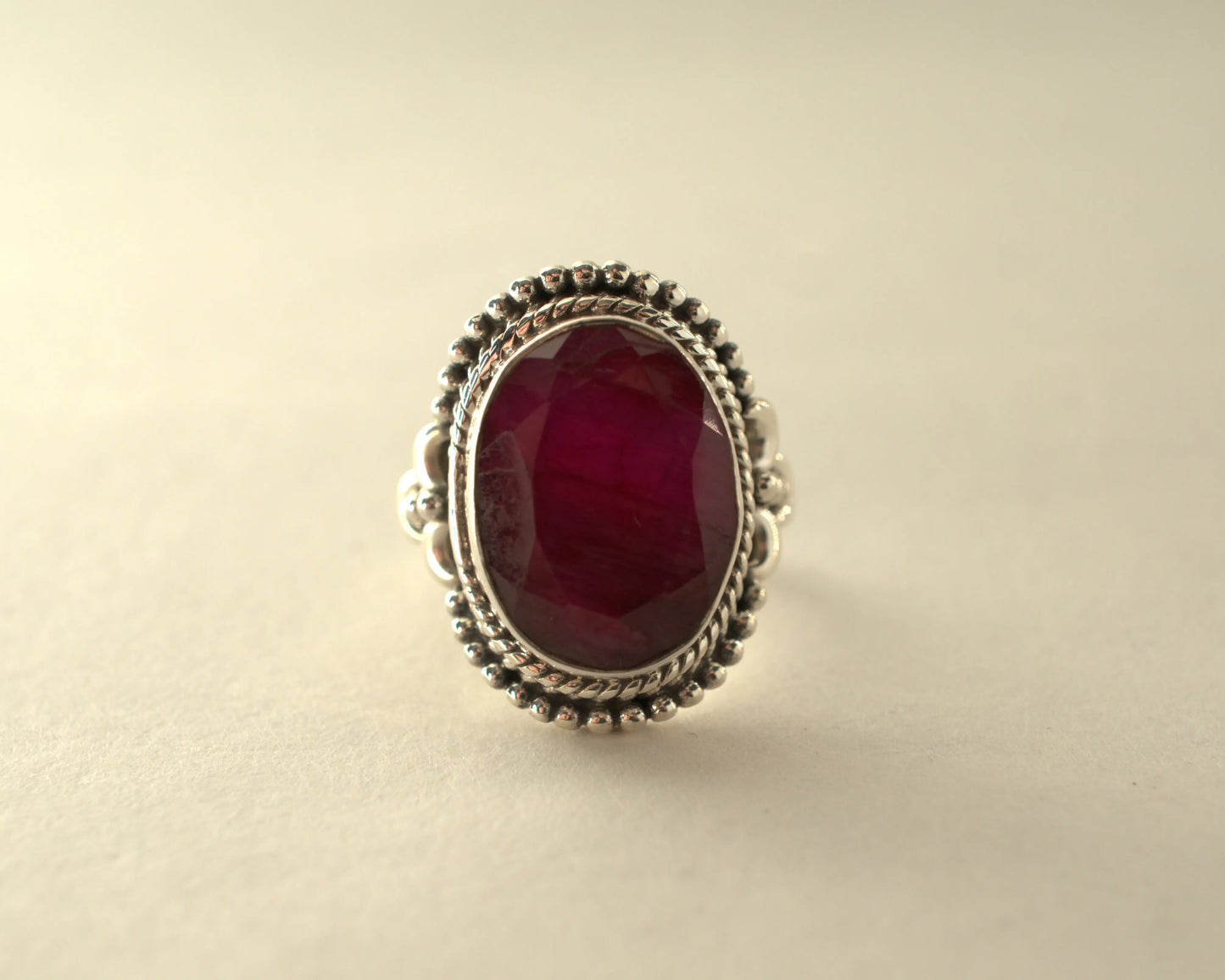Bague Racine de Rubis en Argent 925 KAARA