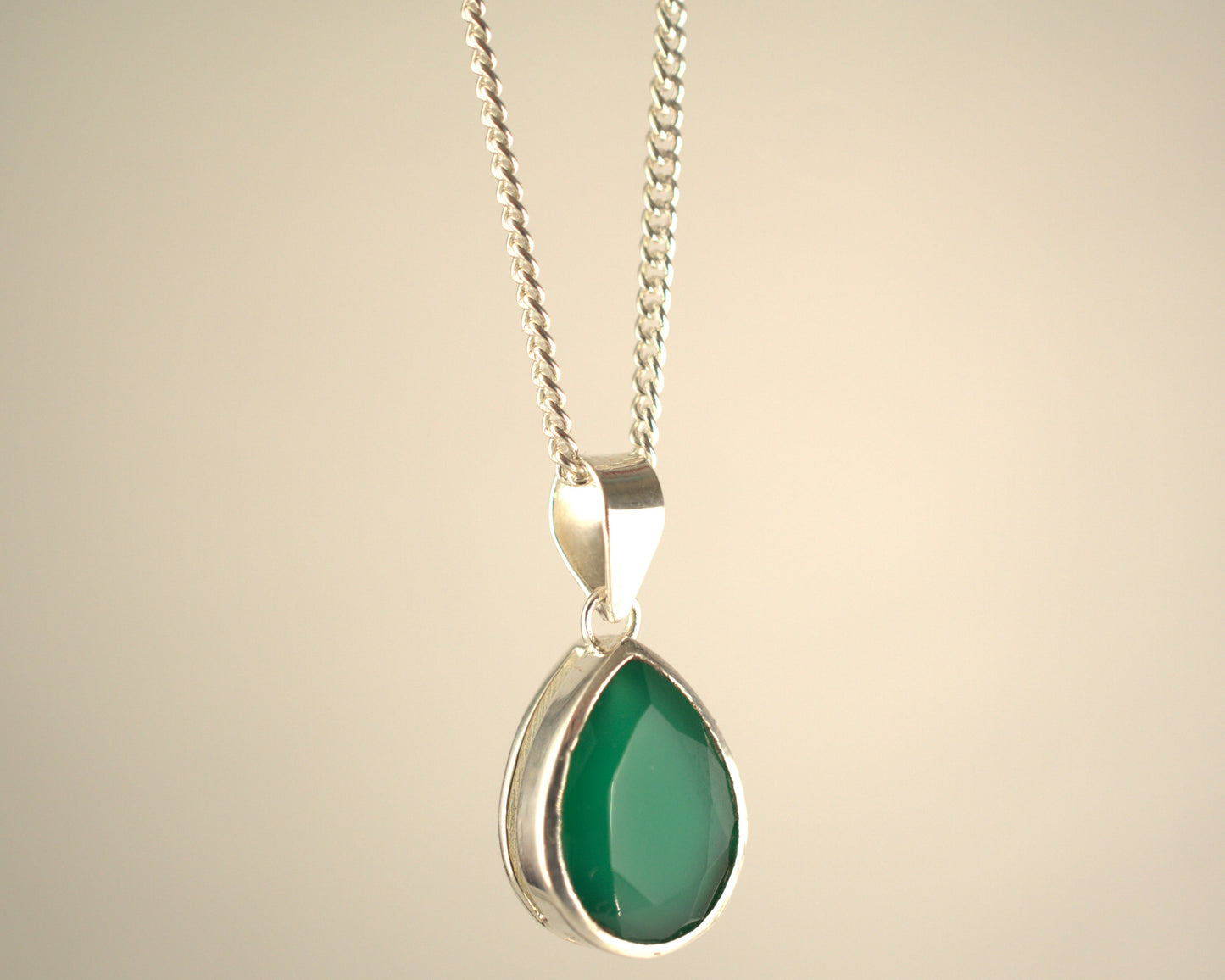 Pendentif Onyx Vert en Argent 925 KAARA
