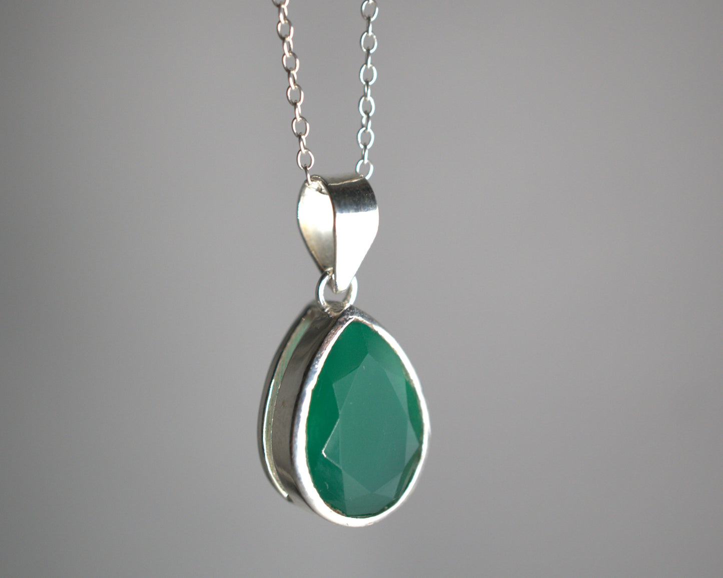 Pendentif Onyx Vert en Argent 925 KAARA
