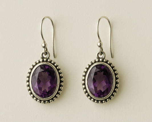 Boucle d'oreille Amethyste en Argent 925 KAARA