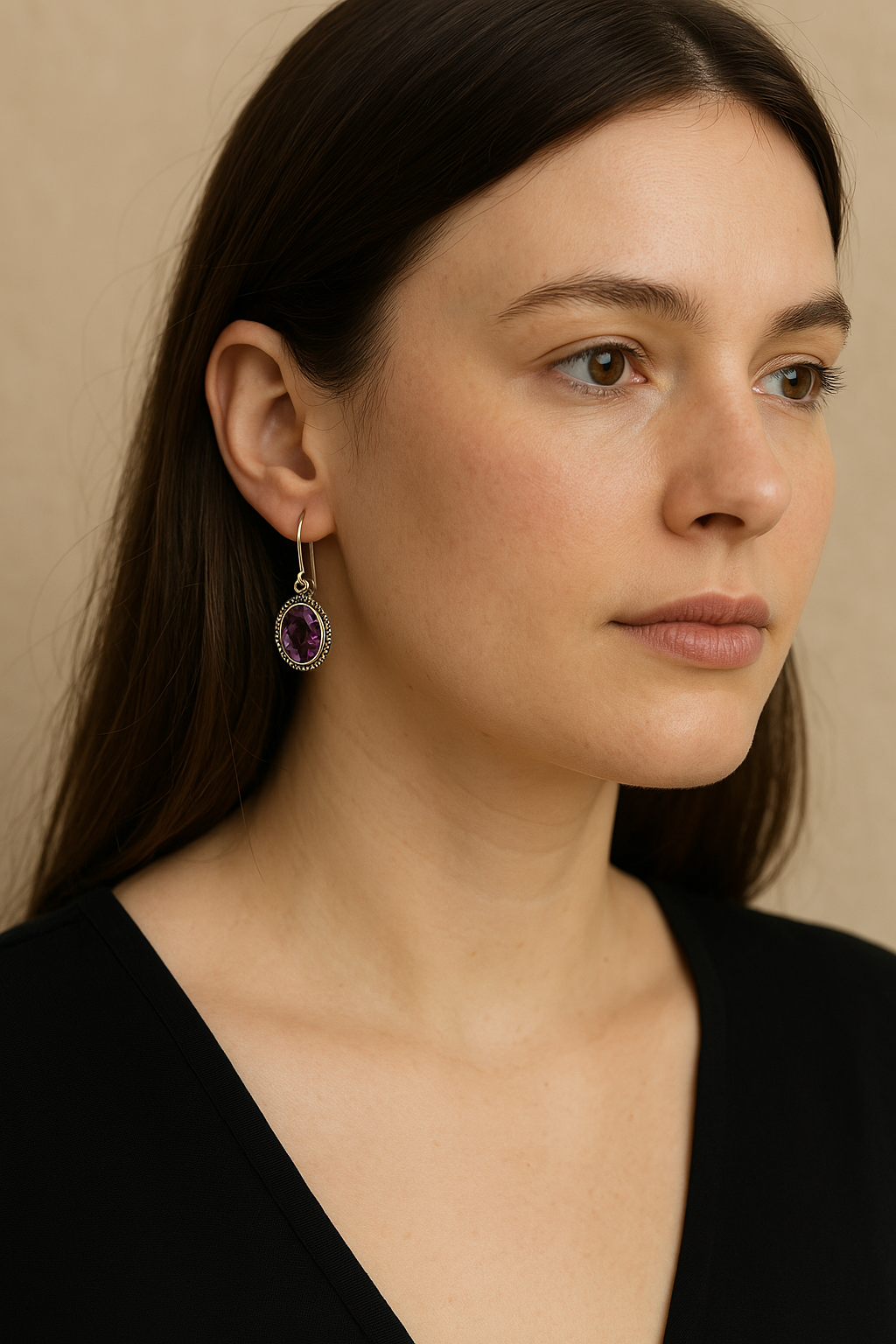 Boucle d'oreille Amethyste en Argent 925 KAARA