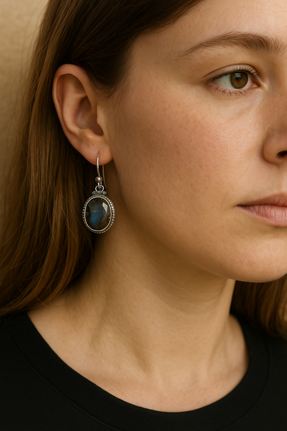 Boucle d'oreille Labradorite Argent 925 KAARA