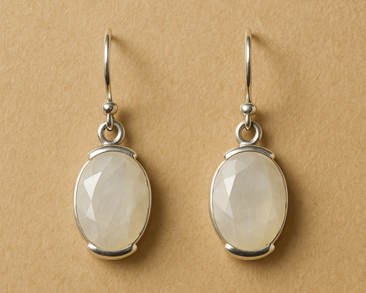 Boucle d'oreille Pierre de Lune en Argent 925 KAARA