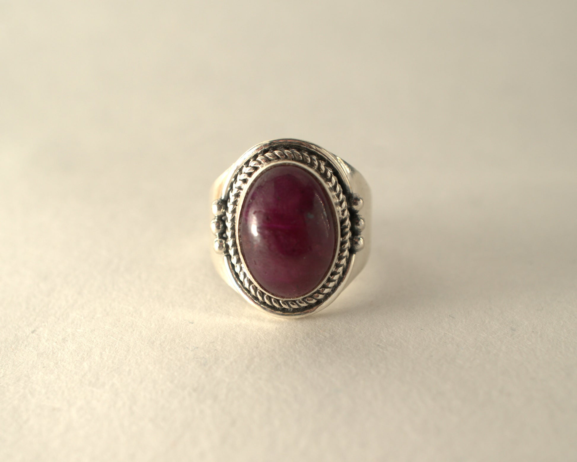 Bague Racine de Rubis en Argent 925 KAARA