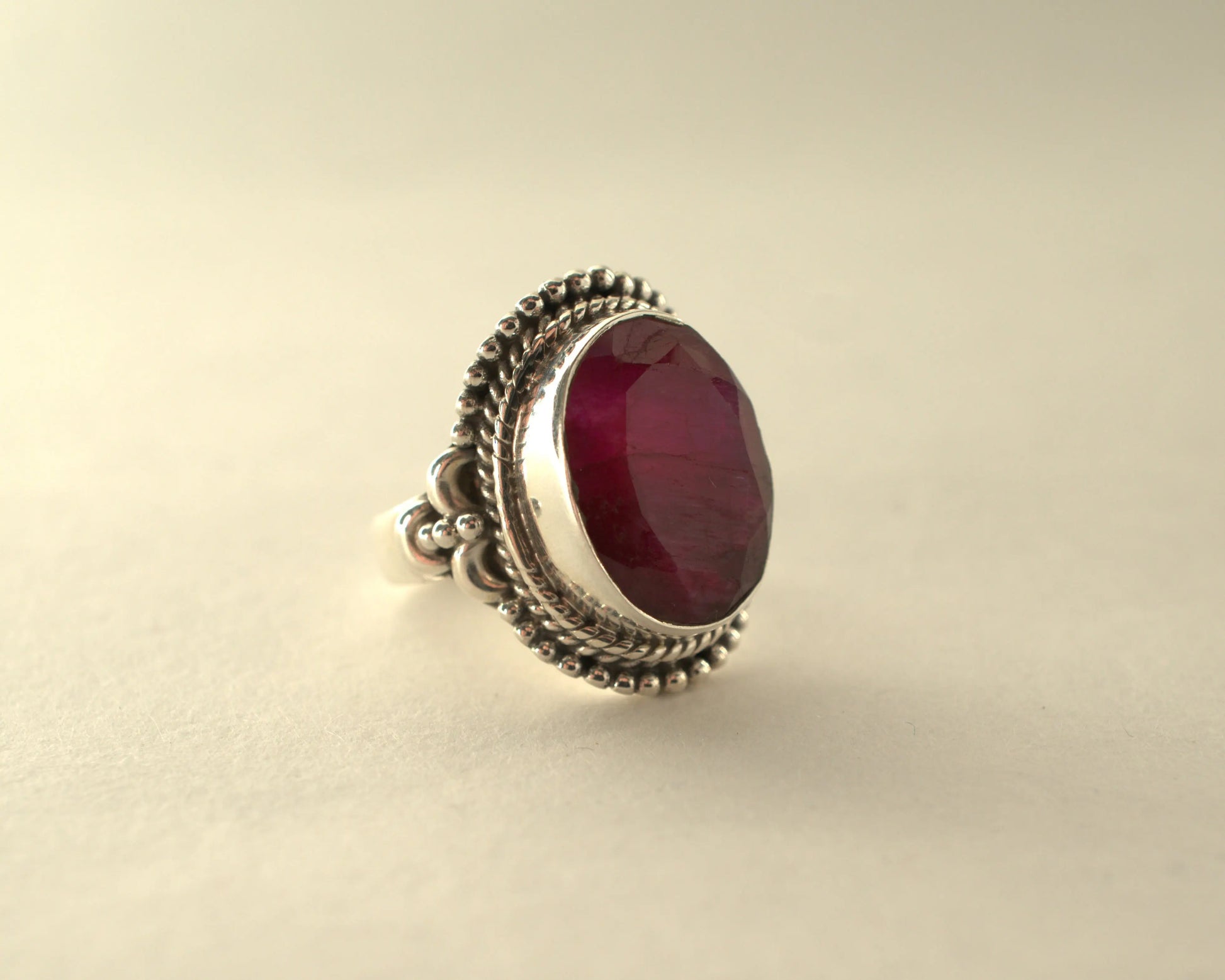 Bague Racine de Rubis en Argent 925 KAARA