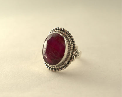 Bague Racine de Rubis en Argent 925 KAARA
