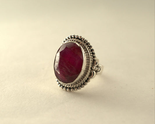 Bague Racine de Rubis en Argent 925 KAARA