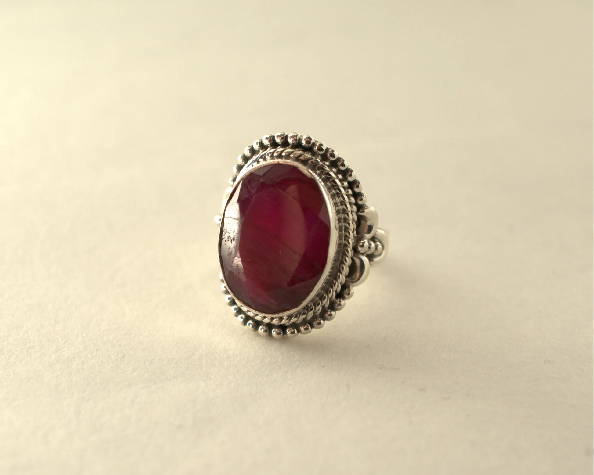 Bague Racine de Rubis en Argent 925 KAARA