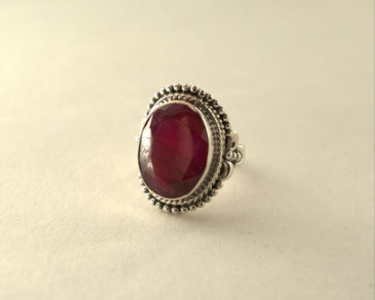 Bague Racine de Rubis en Argent 925 KAARA
