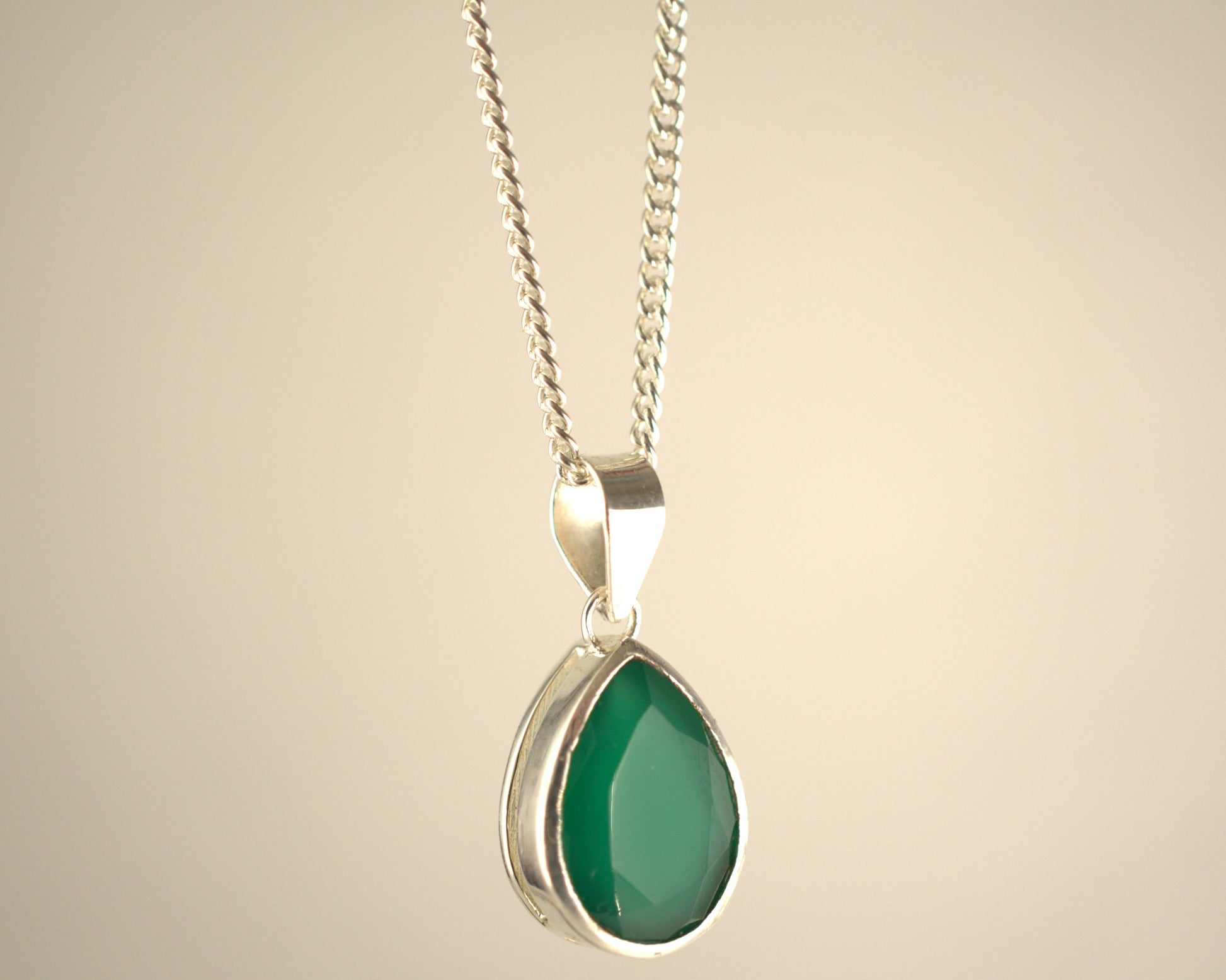 Pendentif Onyx Vert en Argent 925 KAARA