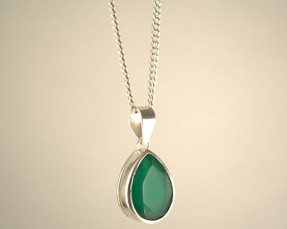 Pendentif Onyx Vert en Argent 925 KAARA