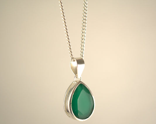 Pendentif Onyx Vert en Argent 925 KAARA