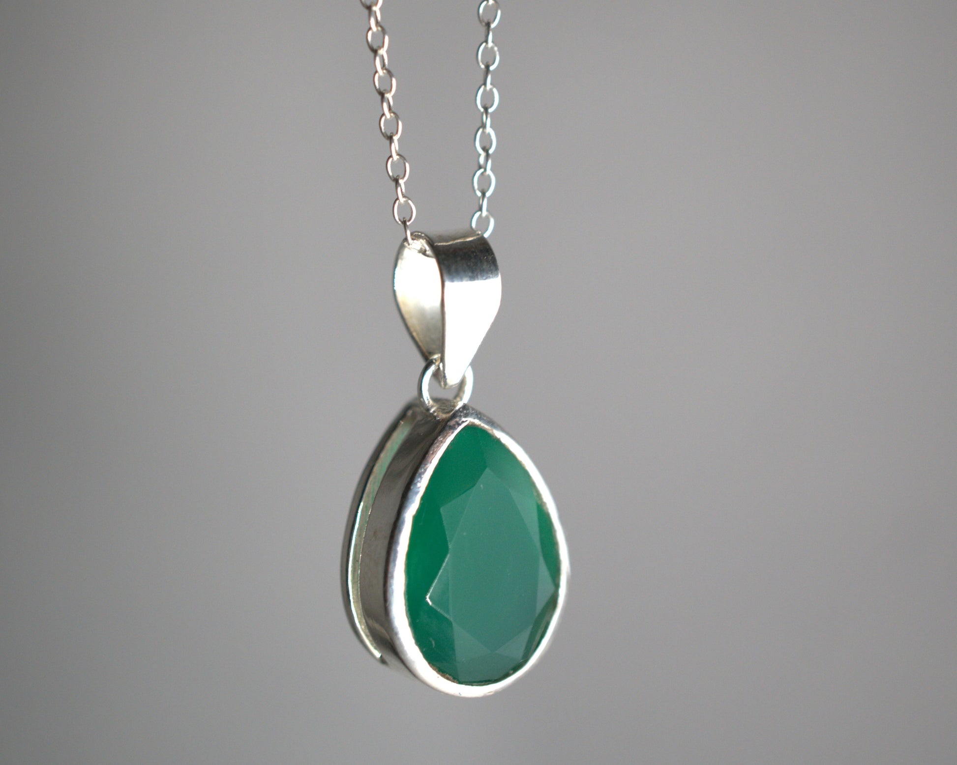 Pendentif Onyx Vert en Argent 925 KAARA
