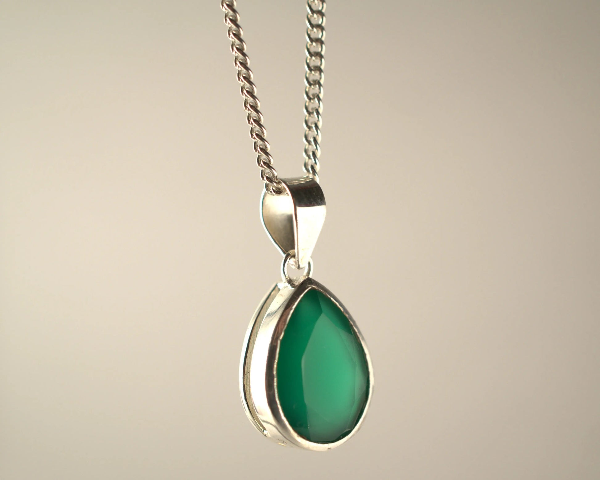 Pendentif Onyx Vert en Argent 925 KAARA