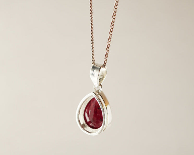 Pendentif Racine de Rubis en Argent 925 KAARA