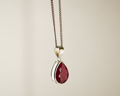 Pendentif Racine de Rubis en Argent 925 KAARA